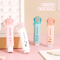 1 pc Random Kawaii Push-pull Design Cat Paw Portable Rubber Eraser Cute Erasers for School Office Supplies Gift Stationery