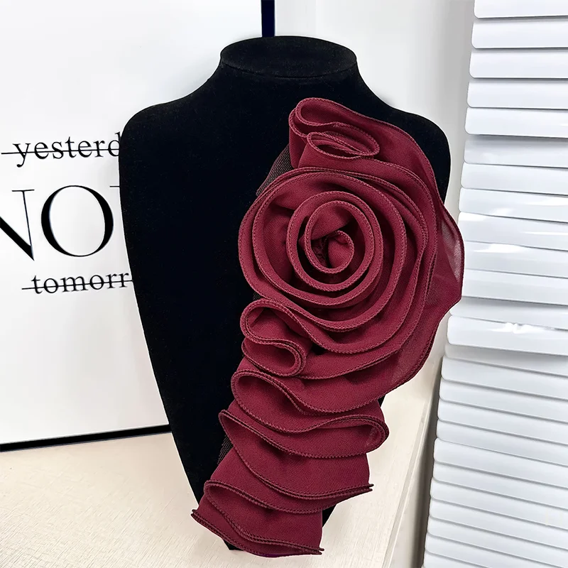 [YU] décoration florale 3D Patch de fleur fait à la main bricolage poitrine fleur couture Applique pour accessoires de robe de mariée