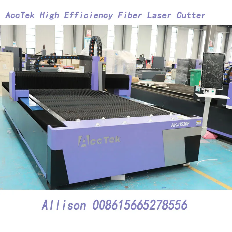 AccTek 3000W Metal Laser Cutter CNC Fiber Laser Cutting Machines Sheet Metal for 3D Metal Plate