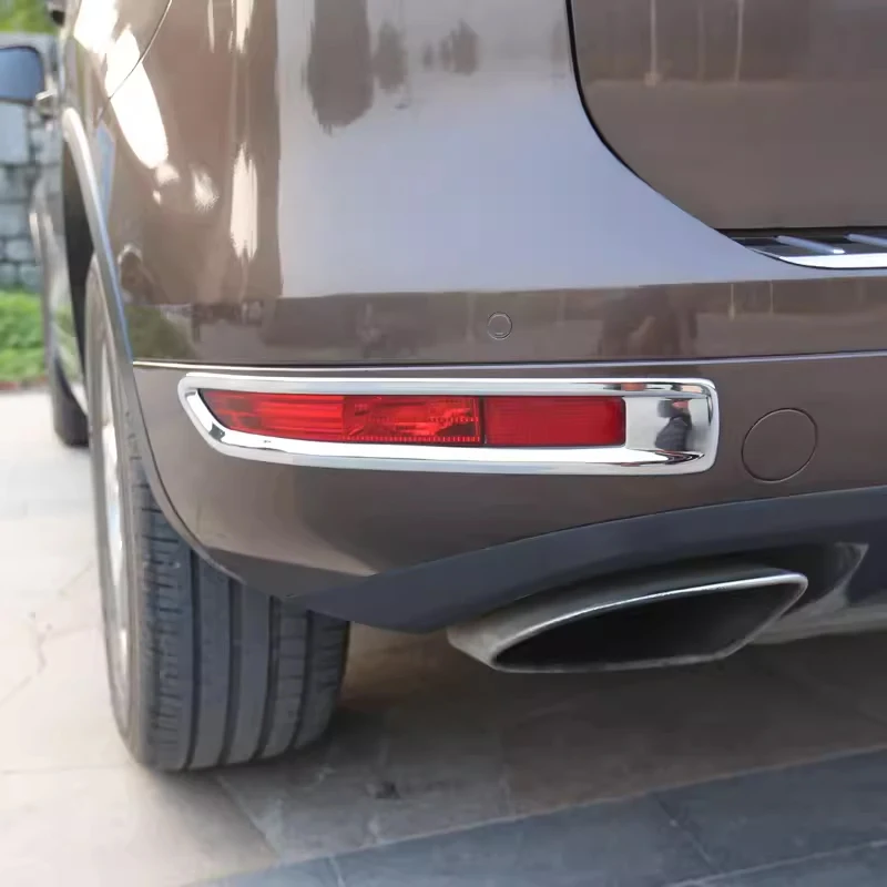 Стайлинг автомобиля, хромированная задняя противотуманная фара из АБС-пластика, обшивка, подходит для Touareg 2011-2015, декоративная наклейка, защита, внешний аксессуар