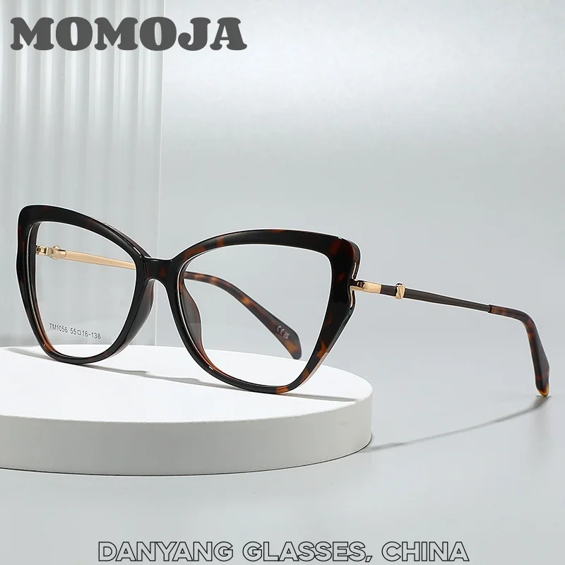 

MOMOJA Women's TR+Metal Fashion Trendy Cat Glasses Frame Exquisite Elegant European American Comfortable Personality Eyeglasses