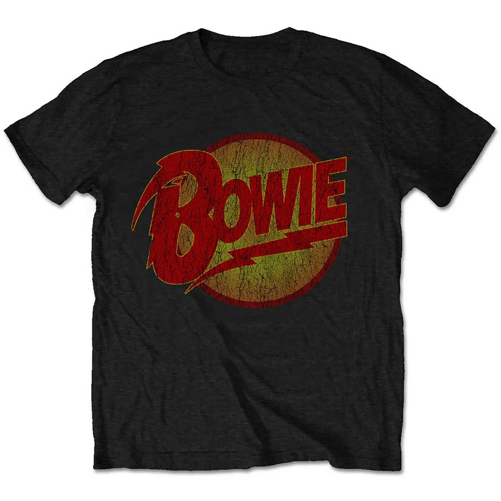 Black Vintage Diamond Dogs Logo David Bowie T-Shirt Cotton Graphic Tee Men Women Summer Streetwear