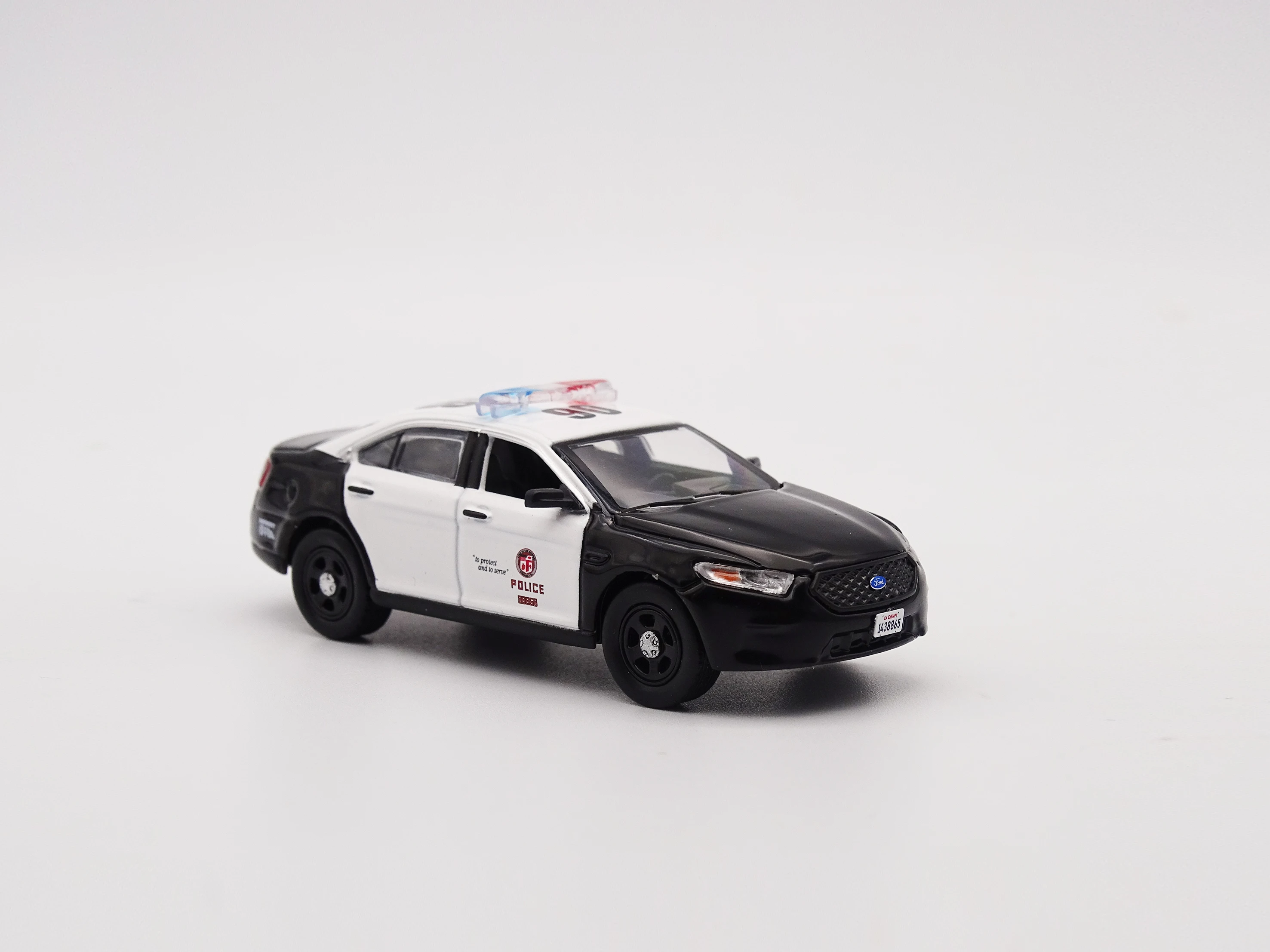 596 Model 1:64 Ford Taurus police car interceptor Limited Edition Rubber Tires Metal Static Car Model Toy Gift