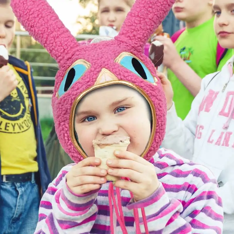 DAZCOS Winter Warm Ravio Rabbit Cosplay Hat Cute Bunny Long Ear Hood Pink Game Rabbit Cosplay Hat Quality Velvet Breath Wild Hat