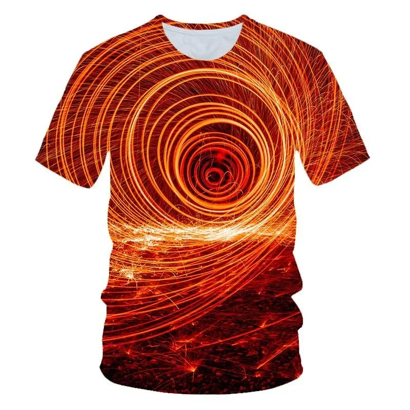 Summer Colorful Funny 3D Printing T Shirt Short Sleeve Men Women Streetwear Whirlpool Psychedelic Tshirt Fashion Casual Tops