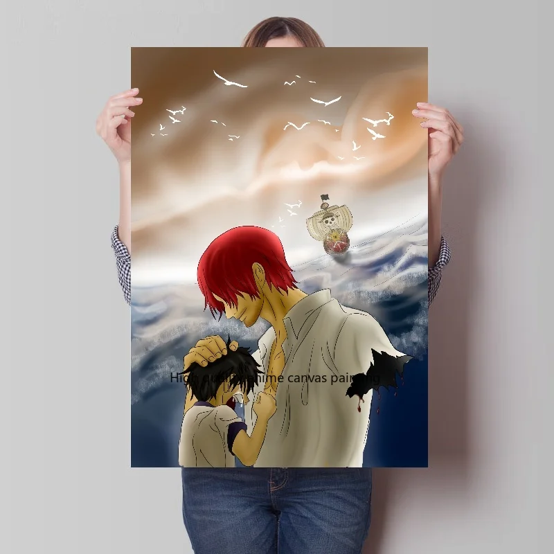 One Piece Luffy Ace Thousand Sunny HD Anime Poster Canvas Painting Bar Home Wall Aesthetic Art Decoration Wall Painting Gift