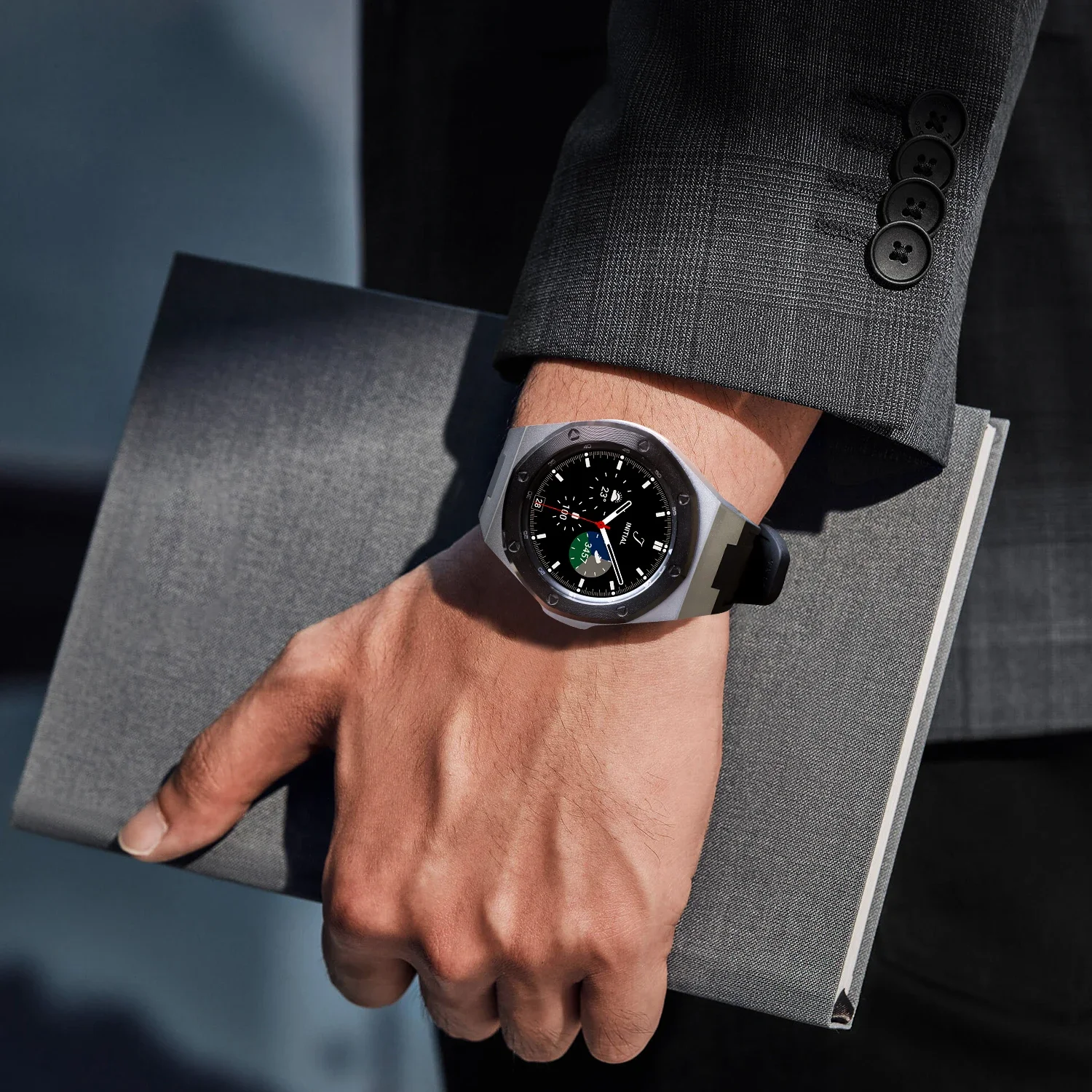 Модифицированный комплект резинового ремешка для Samsung Galaxy Watch 4 Classic 46 мм, корпус из нержавеющей стали, браслет, браслет, часы 4 Classic, 46 мм