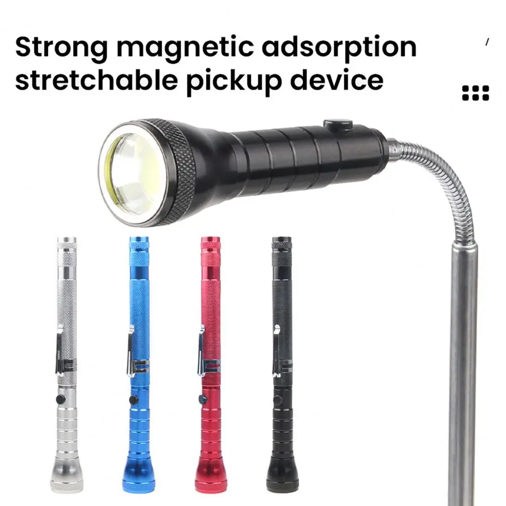 

COB Flashlight with Telescoping Magnetic Pickup Tool Outdoor Camping Hiking Car Repair Emergency Handheld Flash Lamp with Extend