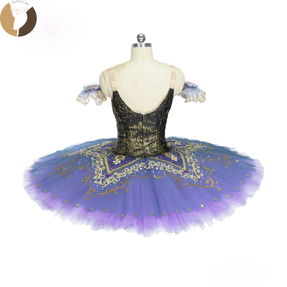 FLTOTURE  2025 New Arrival Professional Classical Purple Pancake Platter Tutu Skirt Girls Child Ballet Nutcracker Costumes