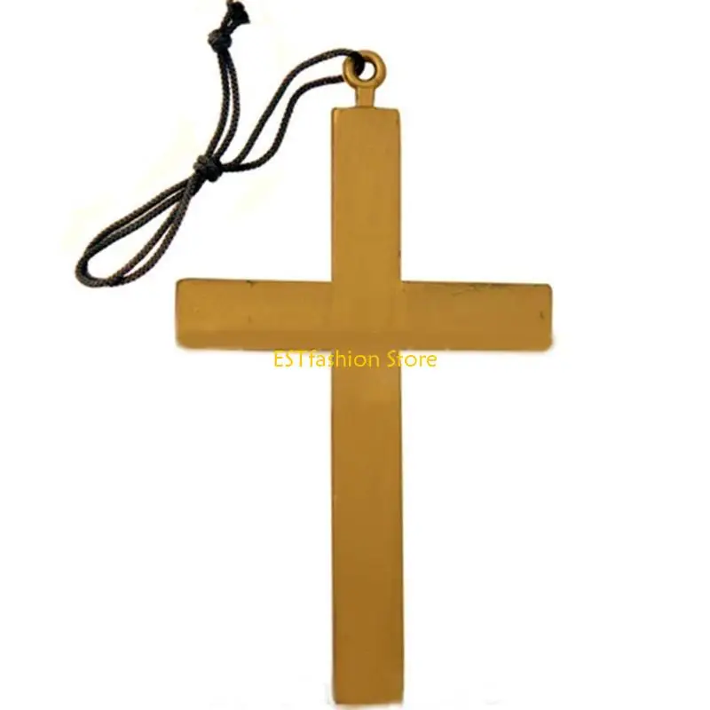 ملحق Y5GC NUN COSTUME مجموعة مع قبعة أزياء نون الكاثوليكية ، قلادة قلادة متقاطعة ، جوارب الجوارب عالية الفخذ الطباعة