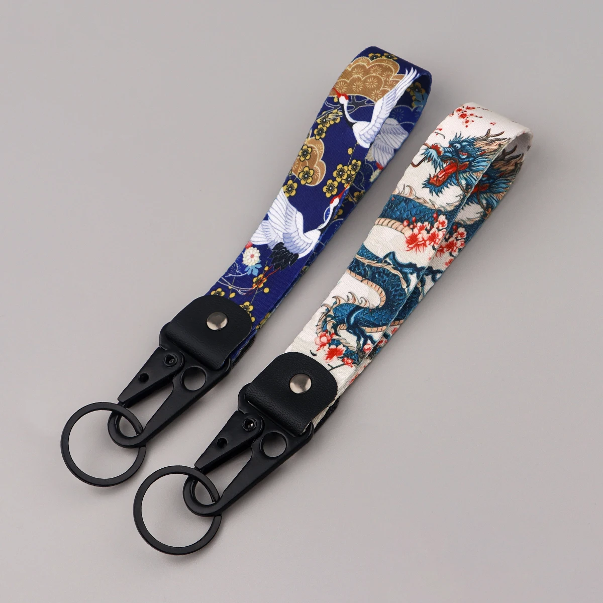 Van Gogh Keychain For Women Men Starry Sky Short Wrist Straps Japanese Waves Car Key Ring Holiday Gifts image 4