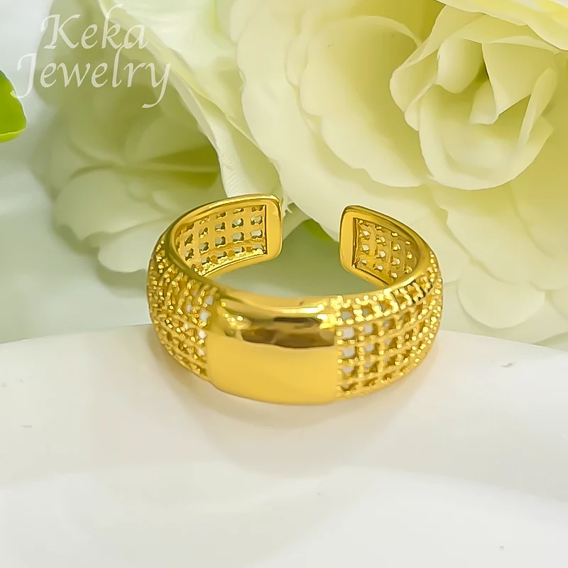 Dubai Manschette Armreif Gold Farbe Armband Ring für Frauen Luxus minimalist ischen Schmuck Braut Hochzeits feier Geschenk exquisite Accessoires