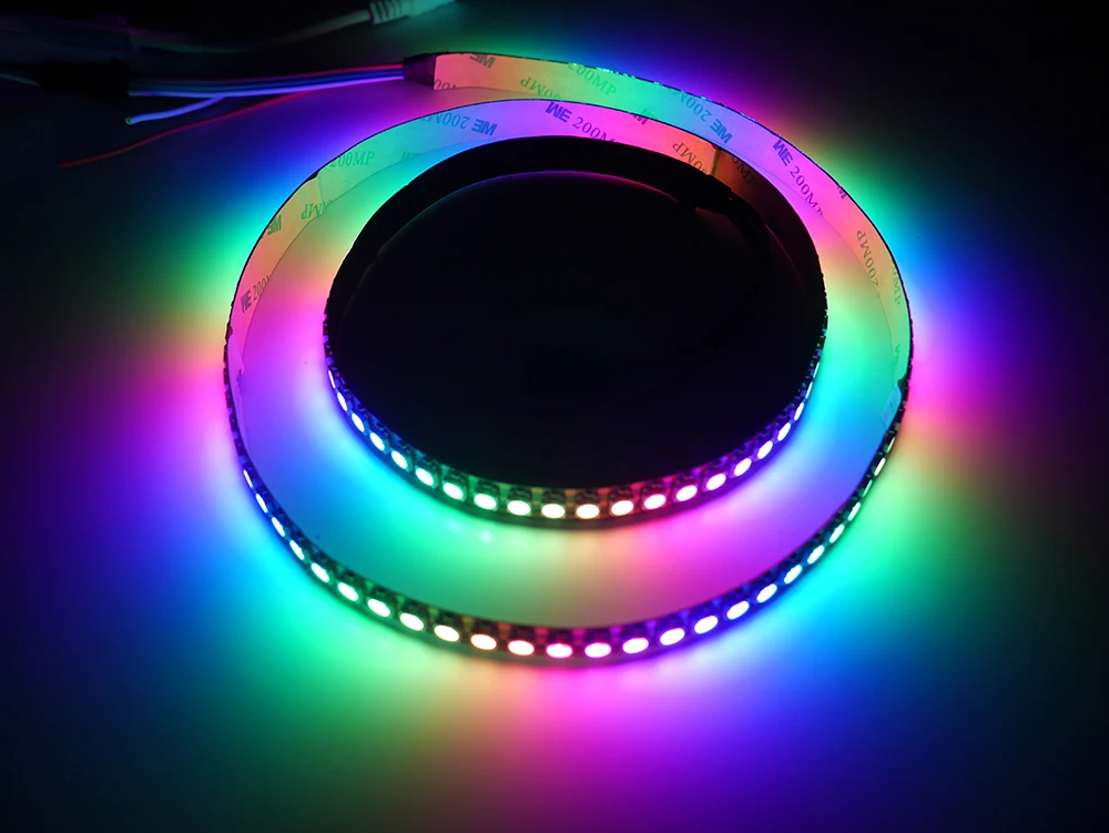 1メートル5メートルDC5V WS2812B WS2812 ledピクセルストリップ個別にアドレス指定可能スマートrgb ledストリップライトテープ黒、白pcb IP30/65/67