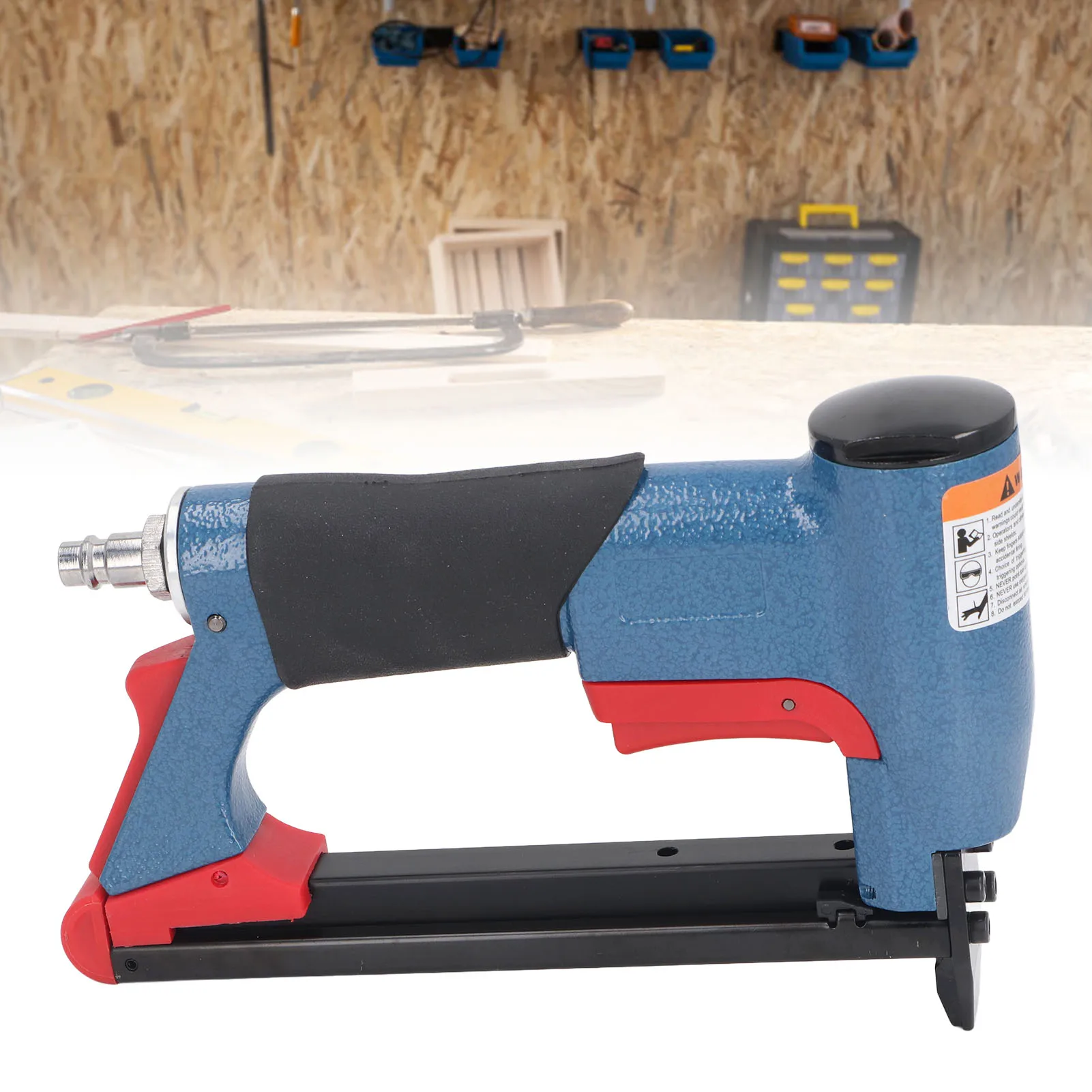 Air Staple Gun Pneumatic Stapler Quick Release 2 Inch Extended Nail Mouth Smoothly  for Woodworking Construction Site