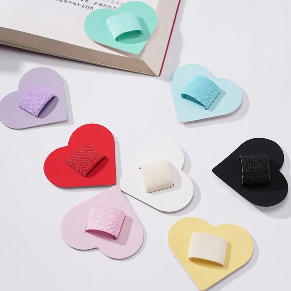 Self-adhesive Round Pen Holder Elastic Loop Love Shaped Kawaii Stationery Insert Tablet Accessories Aesthetic Pen Holder Planner