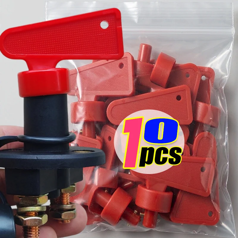 Battery Isolator Cut Off Key Switch Red Power Disconnect Switch for Auto Truck Car Van Marine Boat Electrical Kit Parts