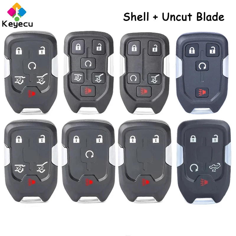 KEYECU Smart Remote Car Key Shell Case With 3 4 5 6 Buttons Fob for Chevrolet Suburban Tahoe Silverado for GMC Sierra 2014-2020