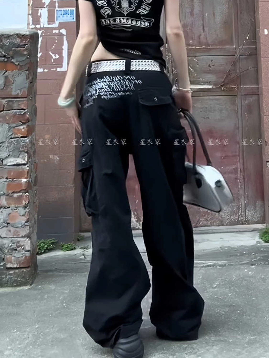 

Женские черные готические мешковатые джинсы Y2k в японском стиле 2000-х годов, джинсовые брюки 90-х годов, винтажные джинсовые брюки-бойфренды в стиле Харадзюку, одежда 2025