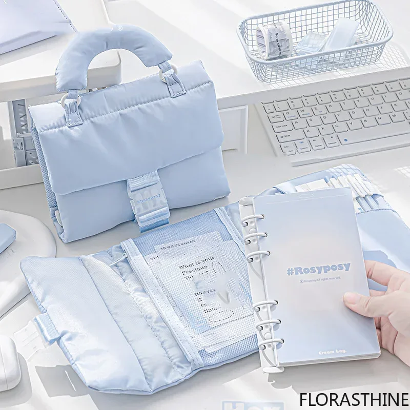 A6 IPX2 Waterproof Soft Cover Cute Loose-leaf Notebook Journal Planner Diary Multi-layer Storage Bag Handbook School Stationery
