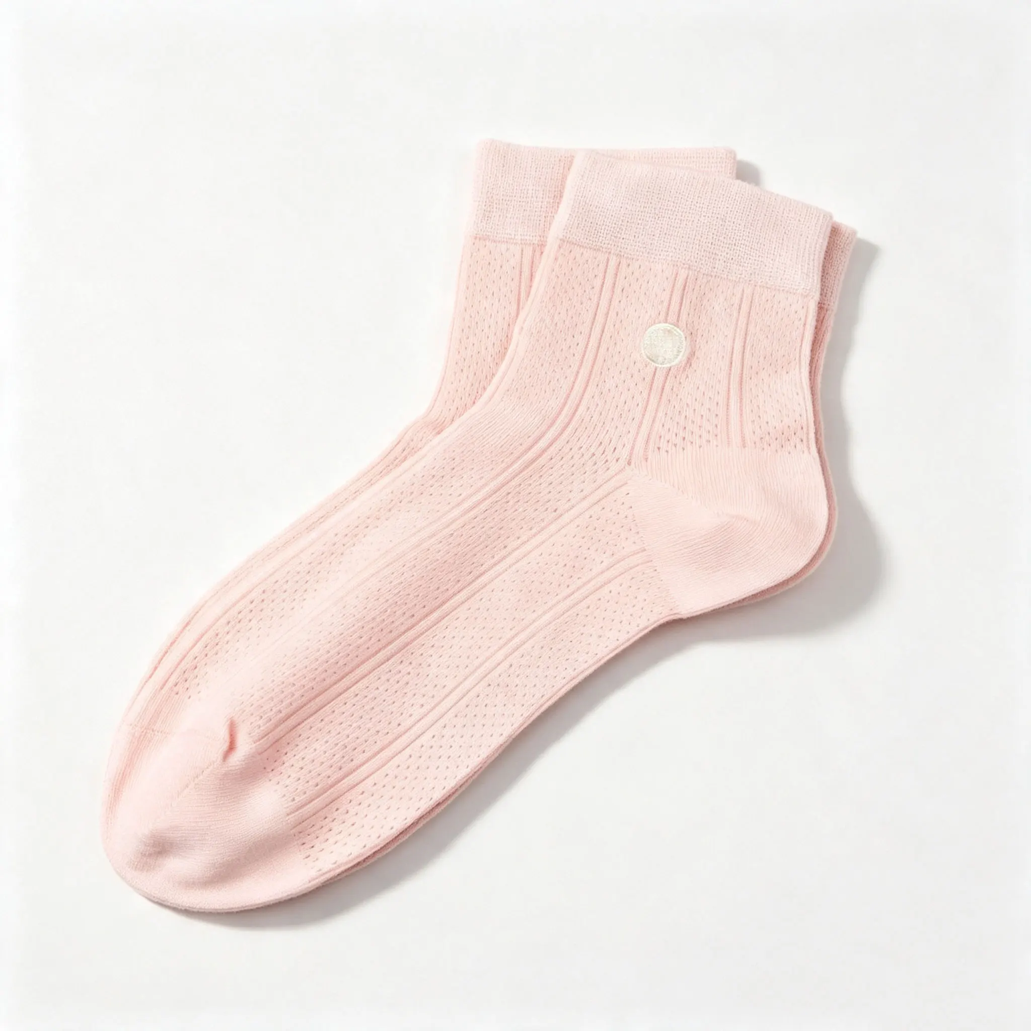 Women's Sporty Breathable Thin Eyelet Mid-Calf Socks Single Macaron Color No-seam Pure Color Antibacterial All-Season Socks