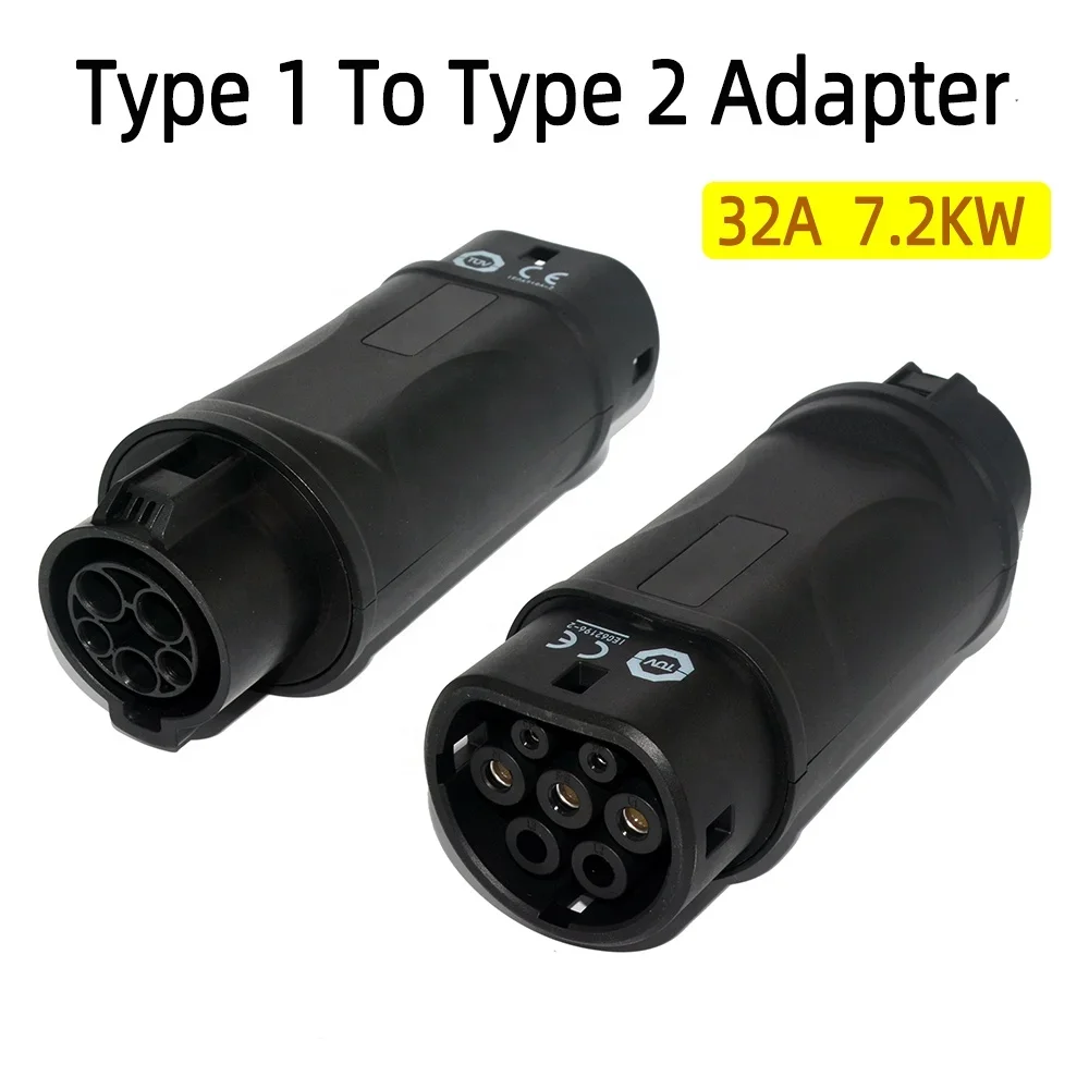 32A 7.2kw adapter sae j1772 Type 1 to Type 2 EV Adapter for Electric Vehicles Charging Connector