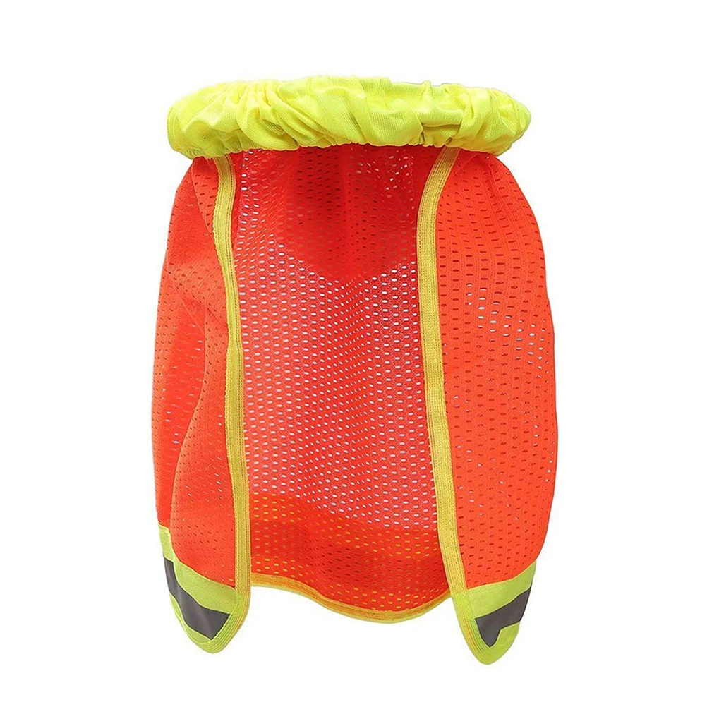 

Reflective Hat Cover Orange Visor Shade Full Brim Fishnet Cloth Sunshade Construction