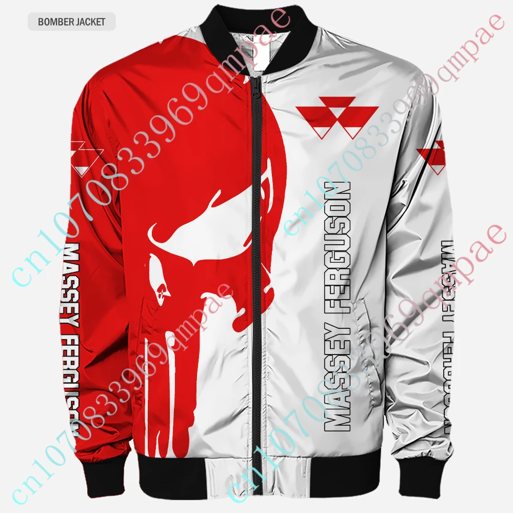 Massey Ferguson Thick Coats Bomber Jacket Harajuku Windbreaker Techwear Baseball Uniform Jackets For Men's Clothing Custom Logo