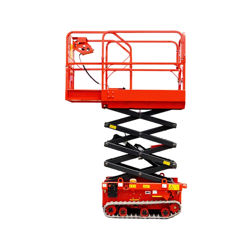Electric Crawler Scissor Lift 10m Mobile Self Propelled Aerial Work Platform Hydraulic Mini Track Lift Reliable Performance Gear