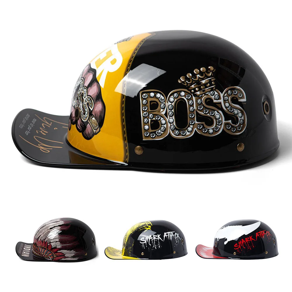 

2023 Motorcycle Helmet Retro Men Women Half Helmet Baseball Cap Capacete De Moto Helmet Scooter Motorbike Casco Moto