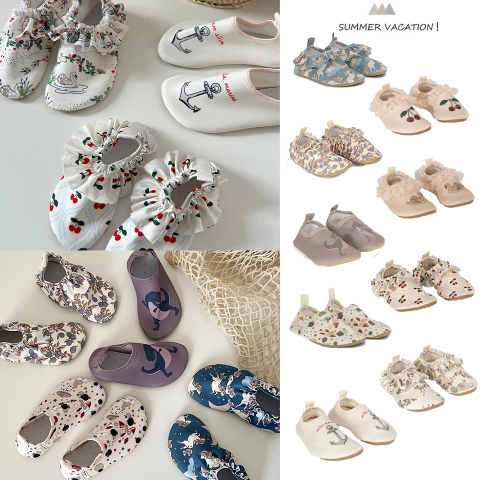 KS-zapatos de playa para bebé, niño y niña, zapatillas deportivas estampadas para agua, natación, zapatos acuáticos descalzos para niños, zapatillas