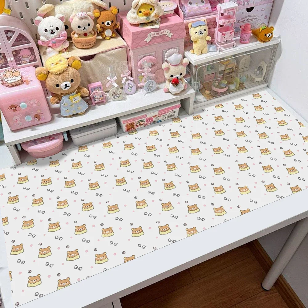 جميل Rilakkuma Kawaii الوسادة كبيرة XXL المطاط لوحة ماوس للألعاب ألعاب خياطة طاولة طعام حصيرة مكتبية للكمبيوتر لوحة المفاتيح حصيرة