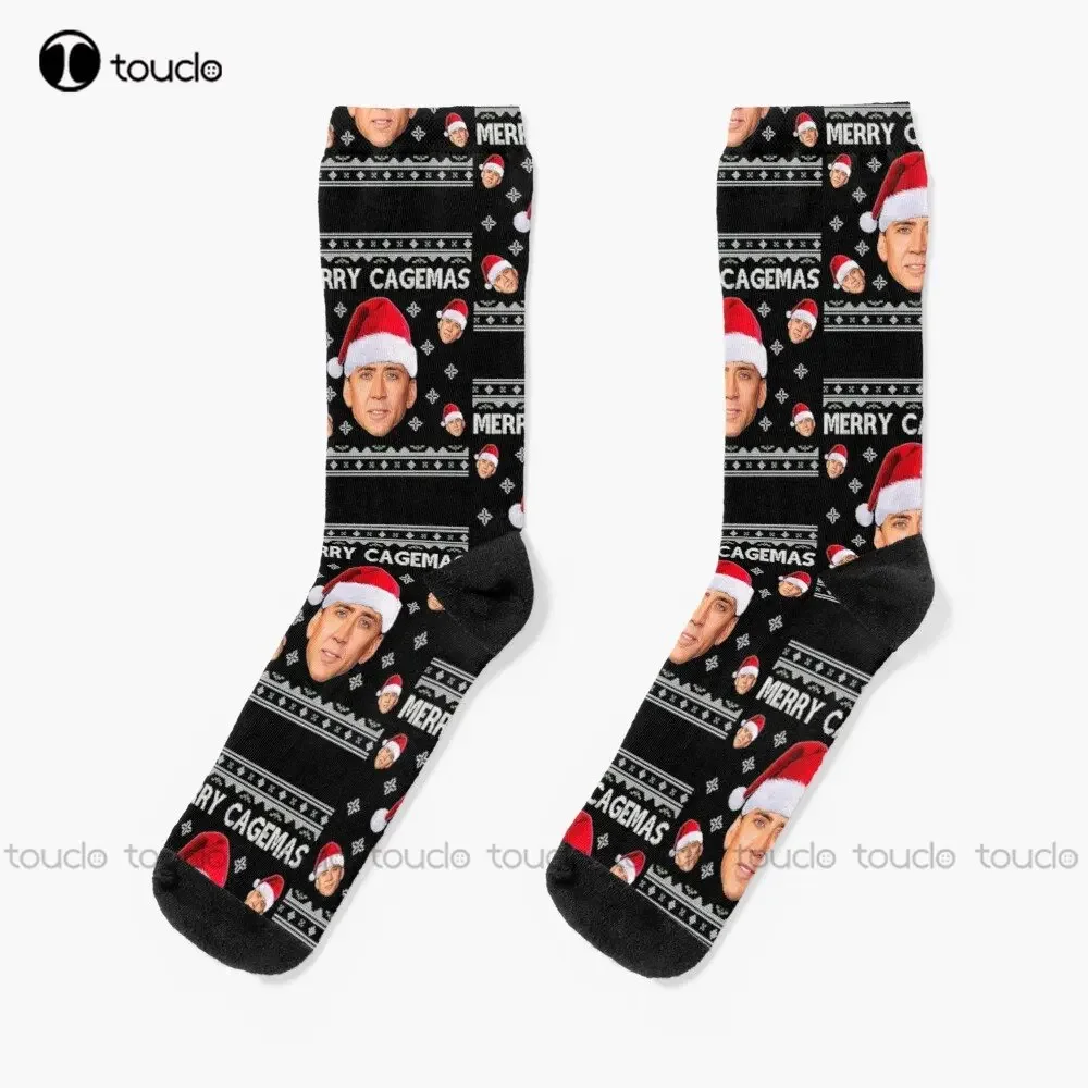 Nicholas Cage Funny Meme Nicoage5Fs Socks White Soccer Socks Youth Personalized Custom Unisex Adult Teen Youth Socks Custom Gift