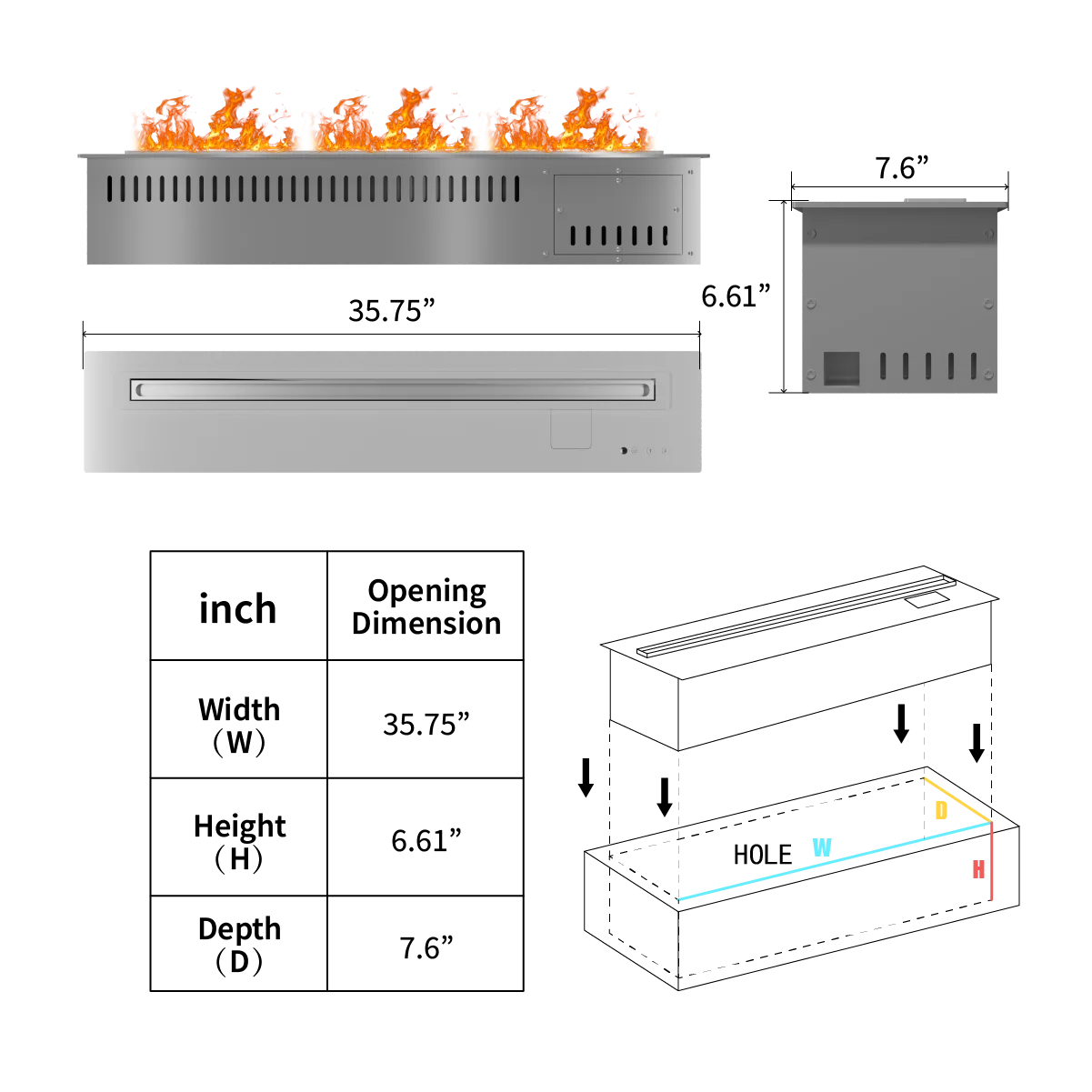 Intelligent Fireplace Modern Stainless Steel Insert For Indoor Installation Apartments Hotels