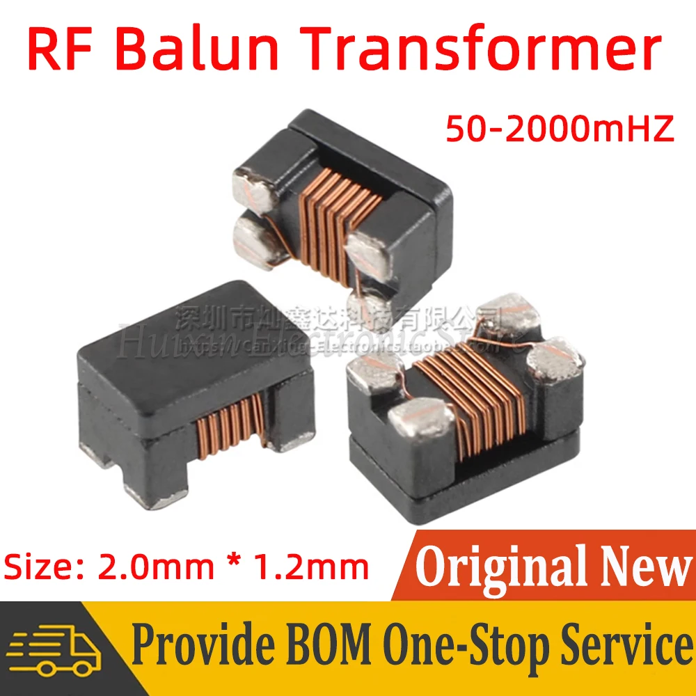 10pcs SMD 0805 SMT RF Signal Balun Transformer Frequency 50MHz-2000MHz 1:1 Balanced Transformer BW21S7511B02TF