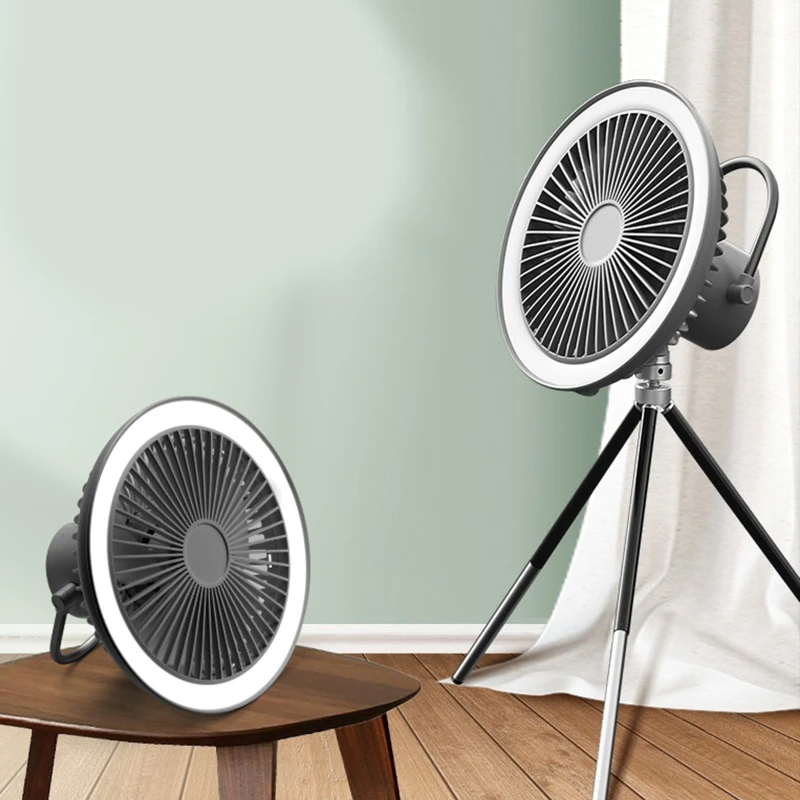 2024 New Camping Fan Hanging Fan Desk Fan with Tripod 3 Gears Mini LED Fan 4000mAh