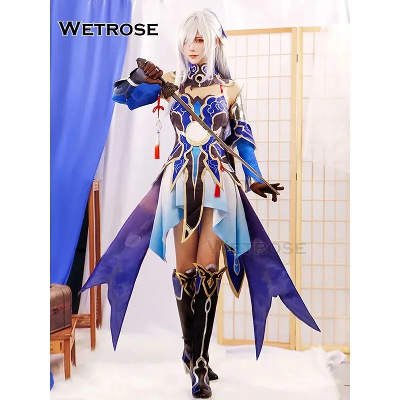 

【Wetrose】In Stock Jingliu Cosplay Costume Honkai Star Rail Jing Liu Game Full Set Wig Halloween Shoes