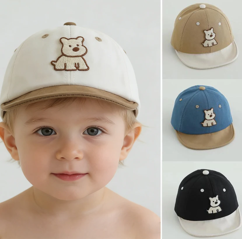 

Милая детская бейсболка с мультяшной нашивкой в виде собаки, летняя кепка с мягким козырьком для мальчиков и девочек, защита от солнца