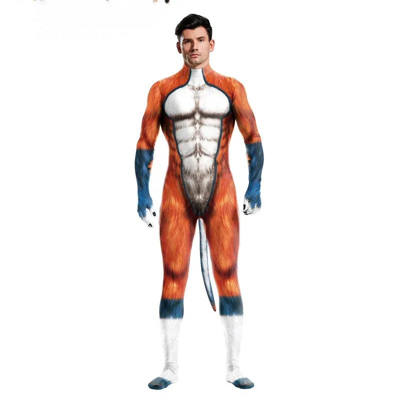 الحيوان الوحش للجنسين غطاء كامل مطاطا الجنس حفلة الذئب Zentai ارتداءها هالوين بذلة تأثيري حلي Petsuit