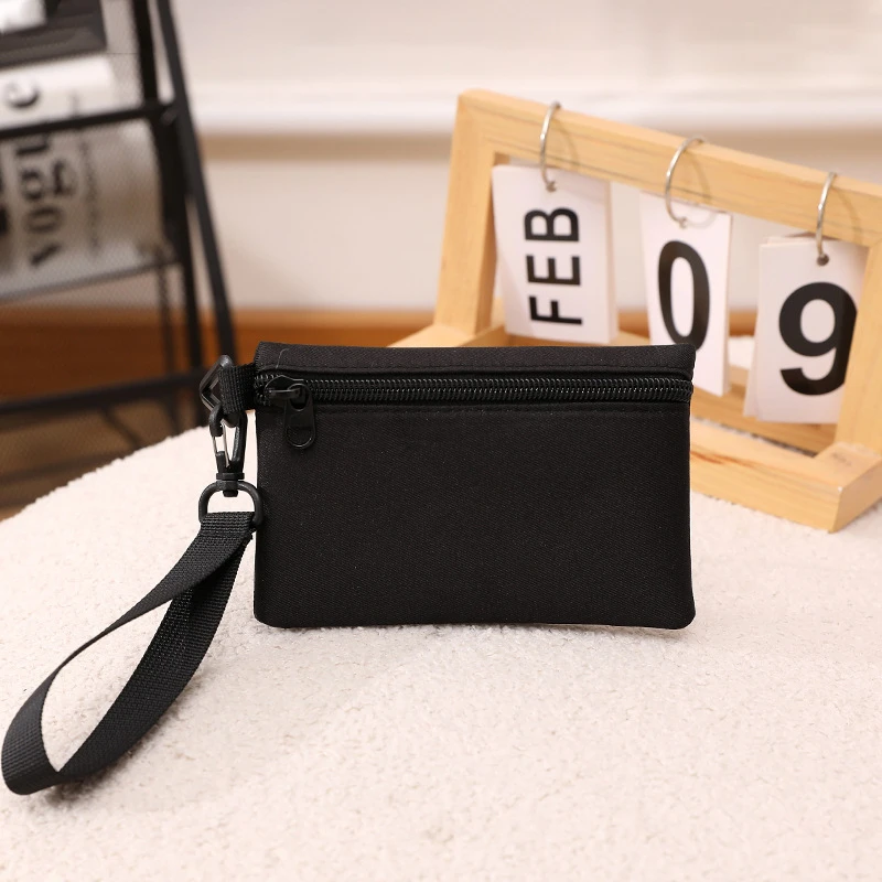 Korean New Fabric Solid Color Wrist Change Bag Key Bag Cash Bag Coin Purses Wallets & Holders
