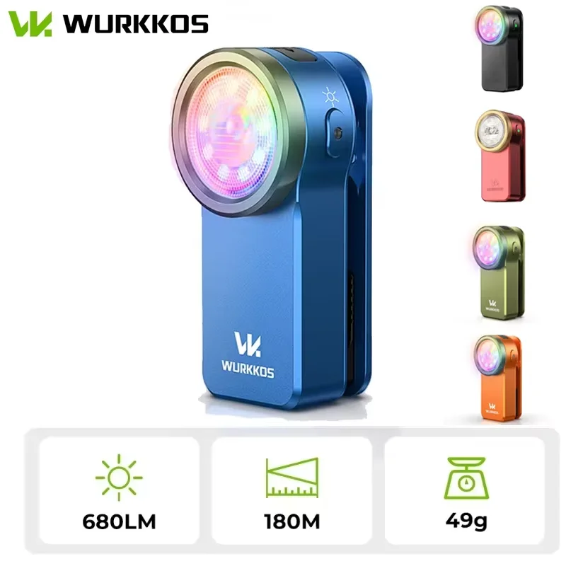 【セール中】Wurkkos HD03 680LM ミニクリップライト USB-C充電式 ポケット懐中電灯 スポットライト/フラッドライト ポータブルEDC RGBトーチ マグネット付き