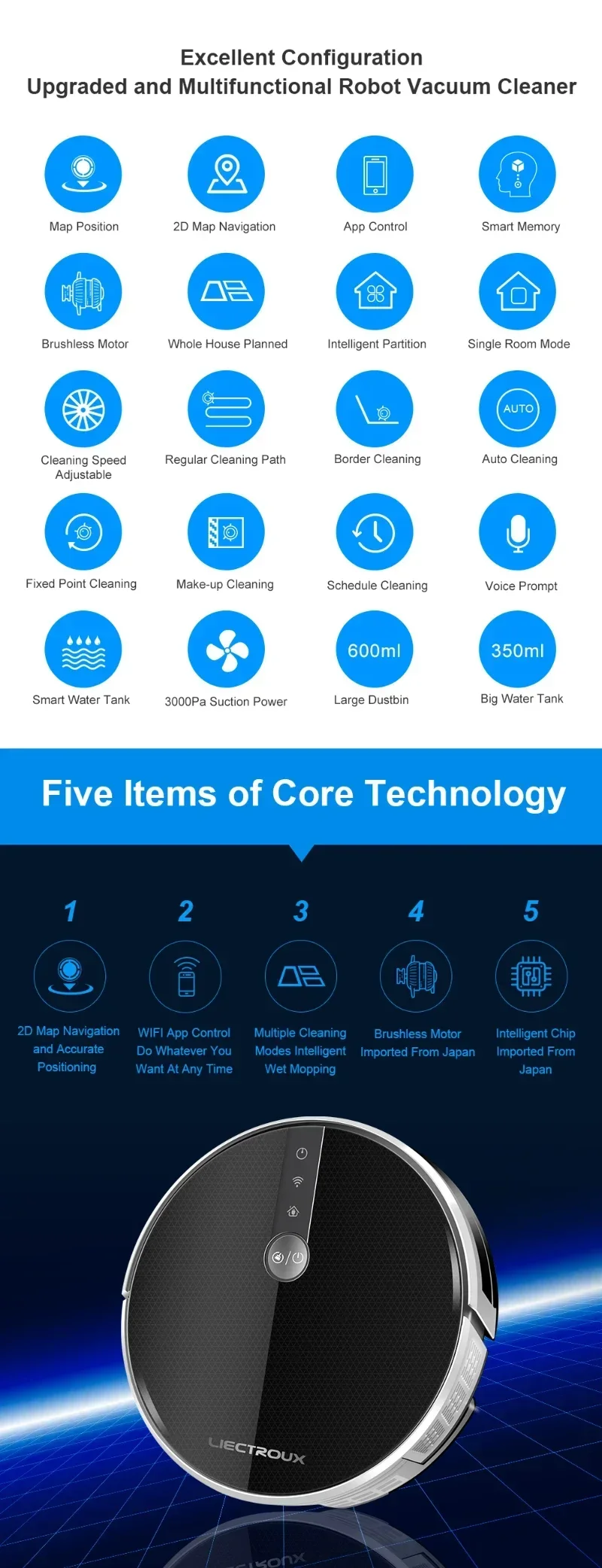 C30B CLeaning Robot Aspirador Mop