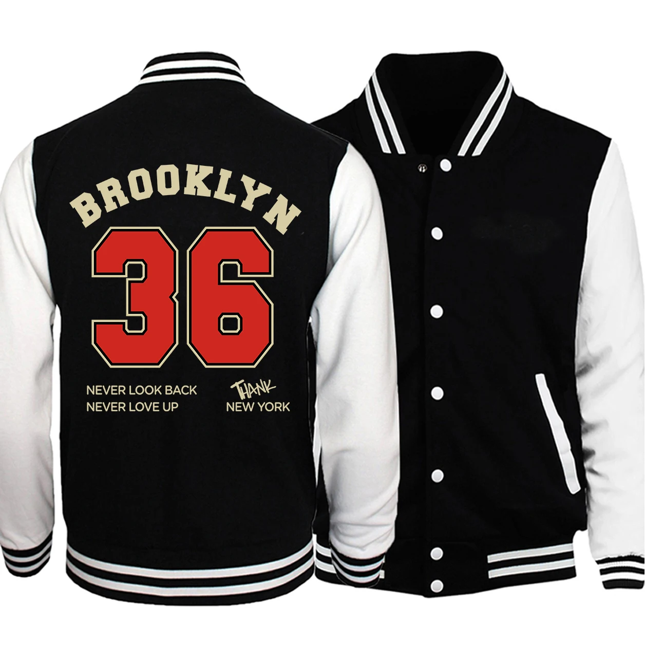 

Brooklyn City NEW YORK Street Letter Baseball Uniform Jackets For Men Fashion Casual Clothing Loose Oversized 5XL Coats Male