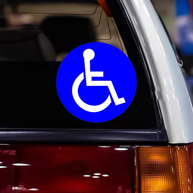 13CM*13CM Disabled Wheelchair Handicap Car Sticker PVC Warning Decal for Auto Moto Fuel Tank Window Body Decor