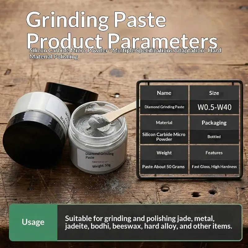 50G Diamond Paste Compound Mirror Polishing Lapping Syringes Glass Jade Jewelry Metal Buffing Abrasive Tools