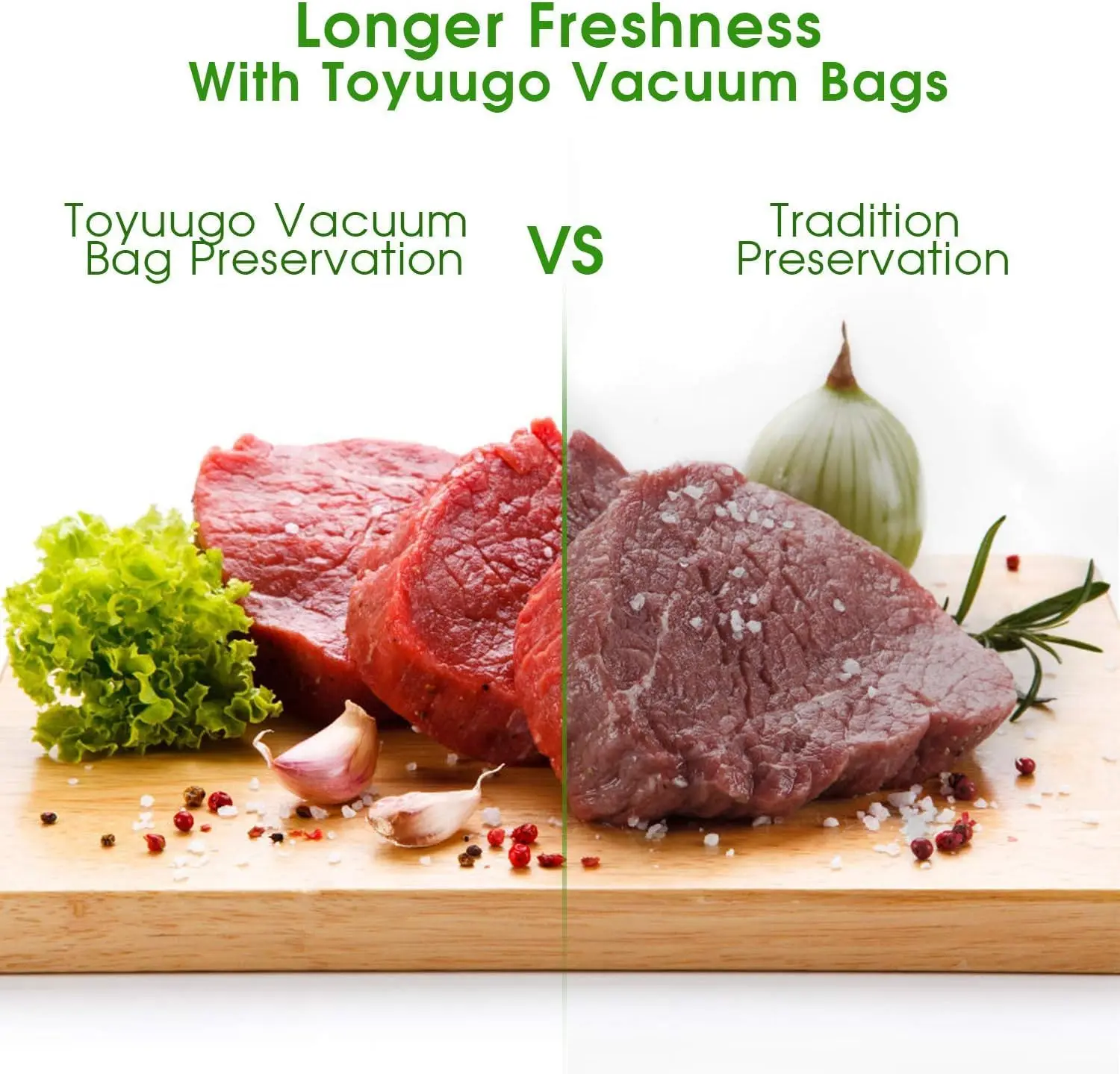 진공 실러 백, 2롤 더 두꺼운 헤비 듀티 상업용 품질 식품 보호용 질감 진공 실러 백 Sous Vide Cooking