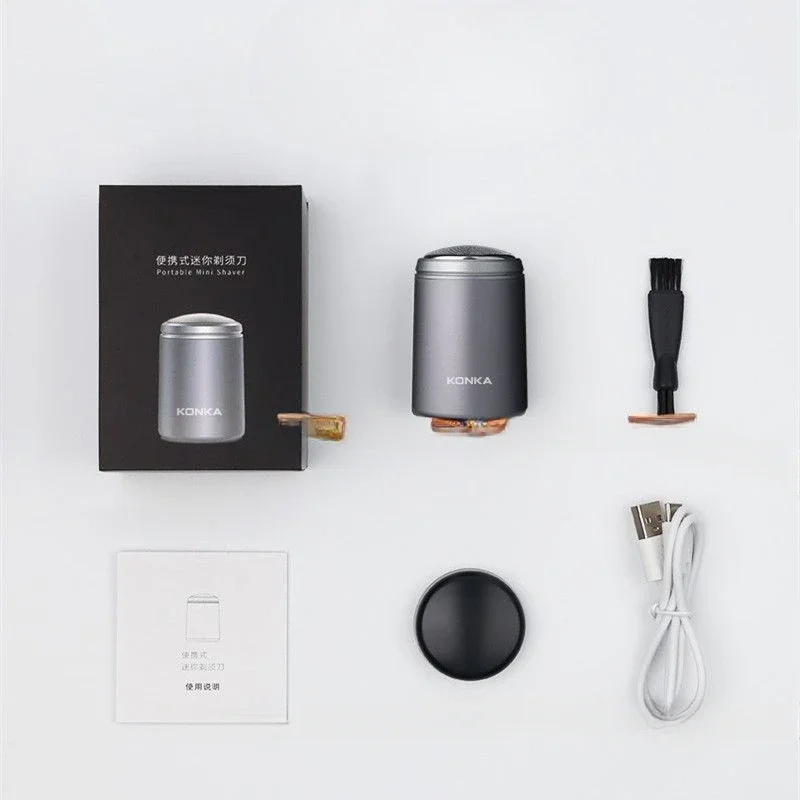 ماكينة حلاقة كهربائية من النوع C، ماكينة حلاقة صغيرة محمولة لكامل الجسم، مدفع فولاذي صغير للسفر، عمر بطارية طويل #5