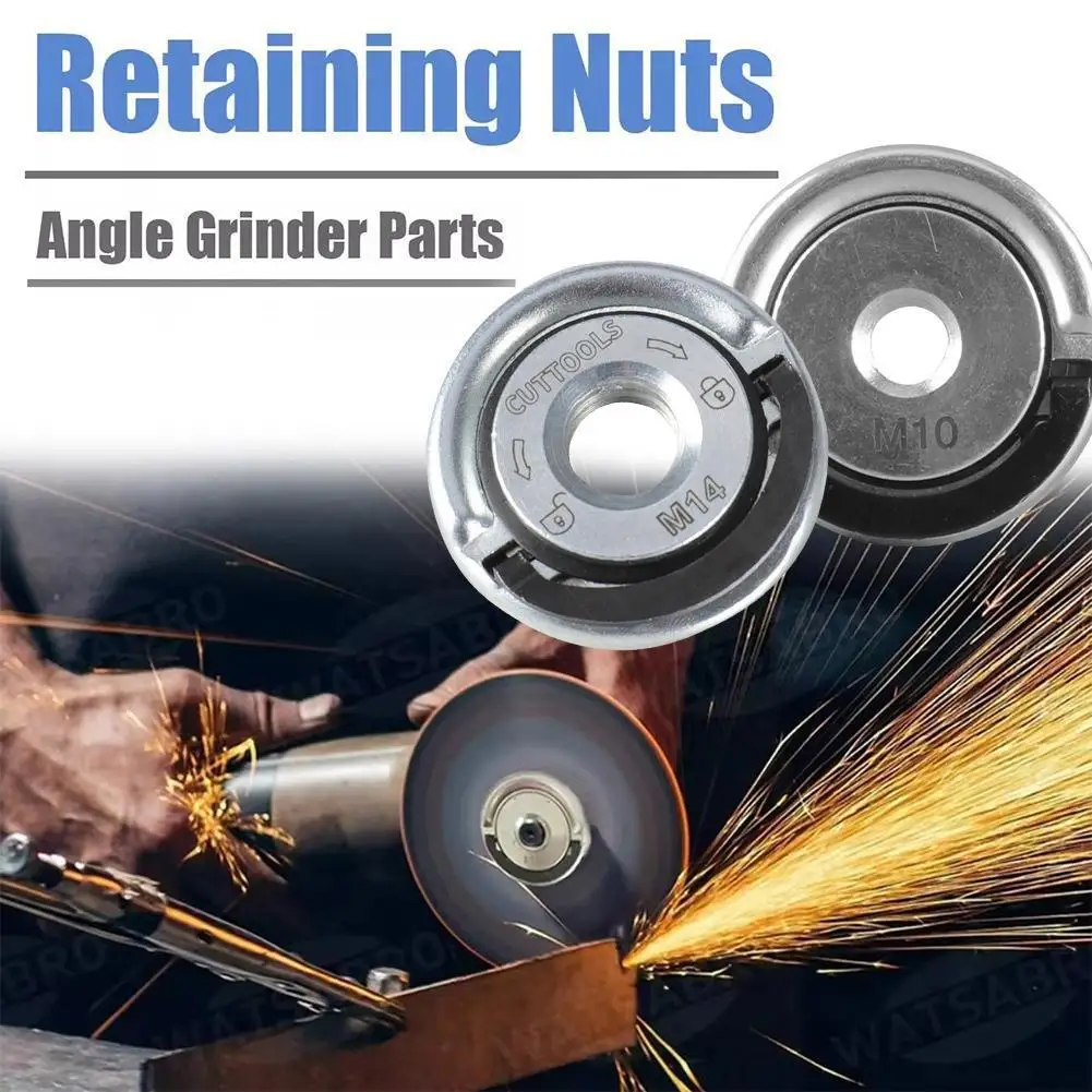 M14/M10 Thread Angle Grinder Self-locking Pressing Plate Angle Grinder Quick Release Flange Nut Clamping Power Chuck Tools Parts