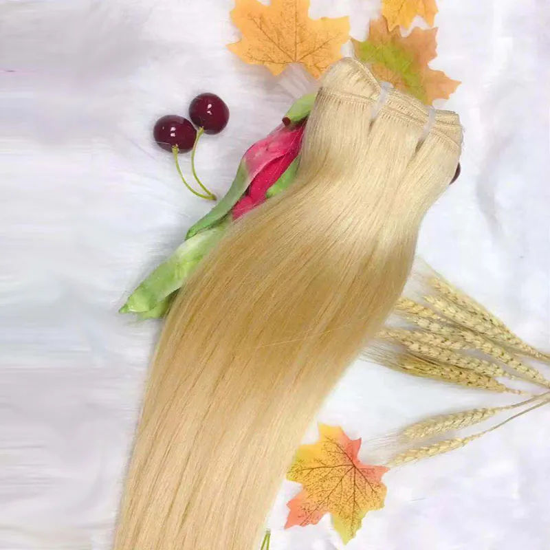 Straight Mink Human Hair Bundle Unproccessed Raw Virgin Human Hair Blond Color One Donor Hair Ombre Blond Raw Virgin Human Hair