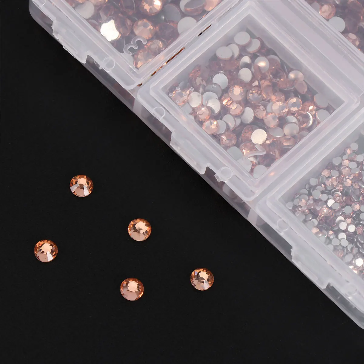 1박스 컬러풀 네일 라인스톤 세트 유리 플랫 백 드릴 매니큐어 아트 DIY 데코 파이예트 용품 다용도 공예 보석