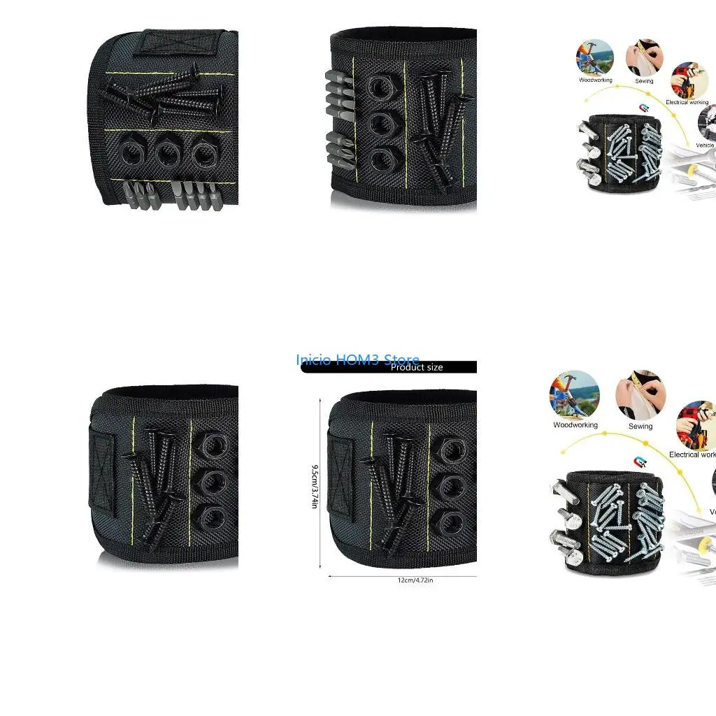 A5YD Wristband for Holding Screws Nails and Drill Bit for Men Lightweight